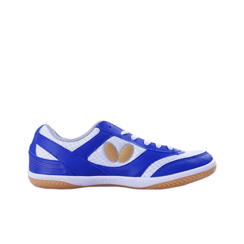 Butterfly Anti Slip Wear Resistant Low Top Training Shoes Unisex White Blue-1