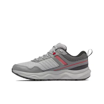 Columbia Plateau Water-Resistant Low-Top Trekking Shoes Men's Gray Red
