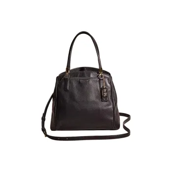 COACH Minetta Leather Shoulder Bag Crossbody Bag Handbag Large Size Women's Light Gold/Black