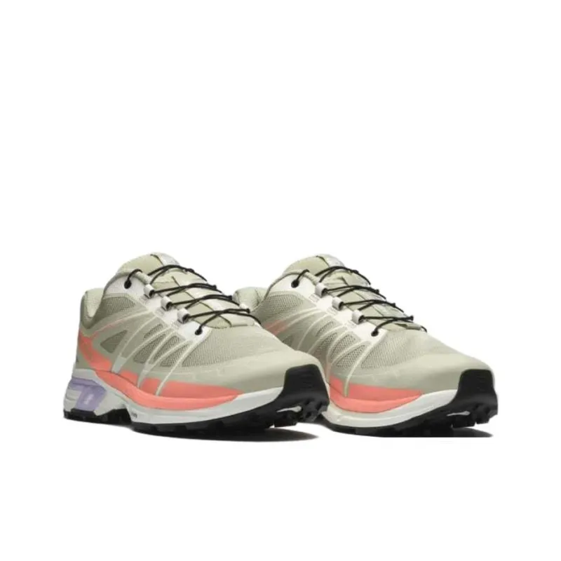 SALOMON XT-Wings 2 Cushioned Slip-Resistant Low-Top Outdoor Shoes Unisex Green Pink-2