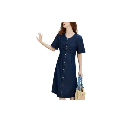 A02 Short-Sleeved Dresses Women's Denim Blue