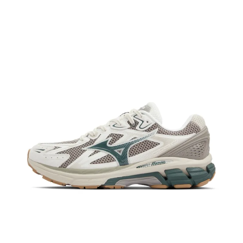 Mizuno Halo Mi Cushioning Anti-Slip Wear-Resistant Breathability Low-Top Running Shoes Unisex Champagne White-0