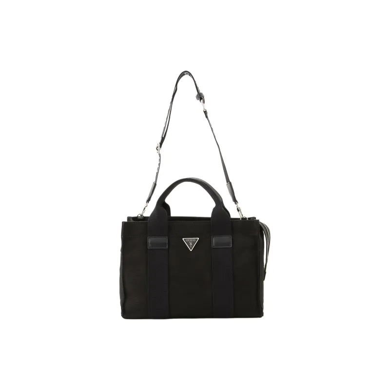 GUESS Cotton Tote Bag Shopping Bag Shoulder Bag Crossbody Bag Handbag Small Size Women's Black-3