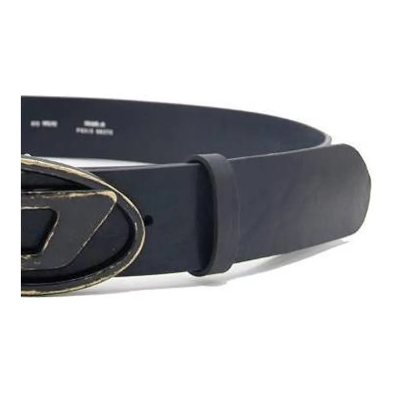 DIESEL Logo Plaque Buckle Belt-1