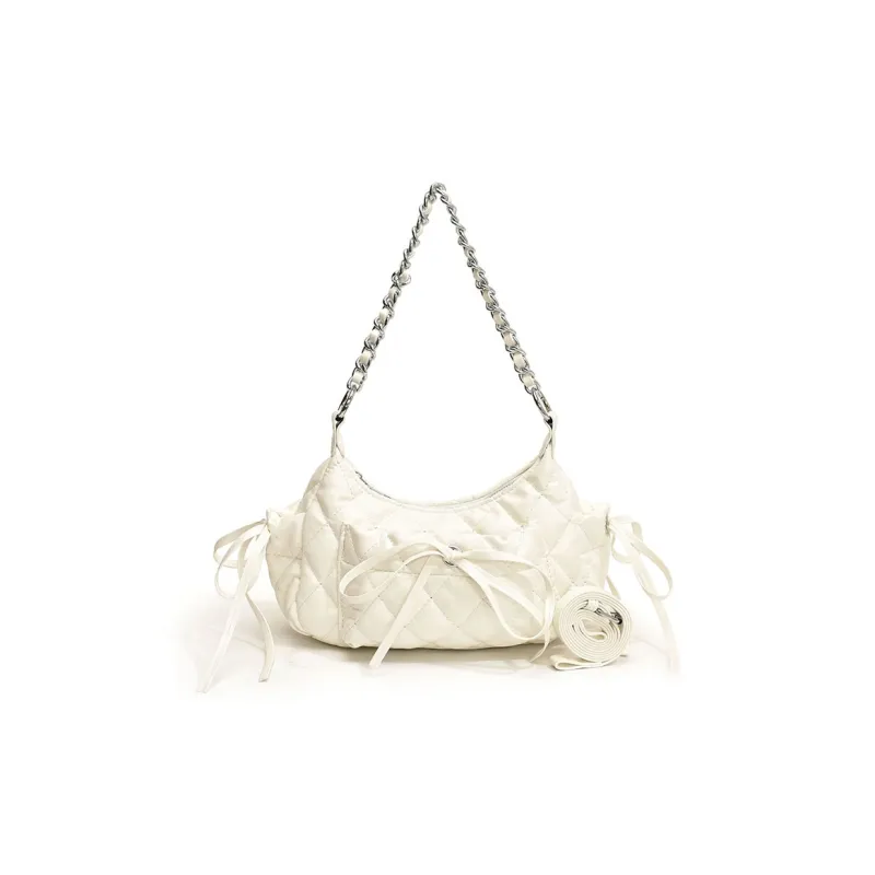 SUPERCUTE PU Shoulder Bag Portable Crossbody Bag Shoulder Bag Regular Women's Silver/Black/White-1