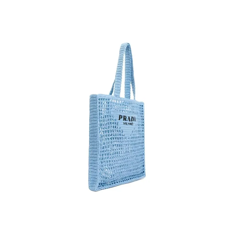 PRADA Raffia One Shoulder Handbag Men's Blue-1