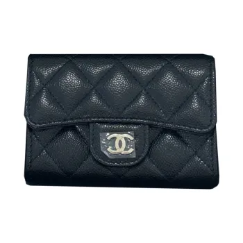 CHANEL Classic Zipped Wallet Card Holder Black