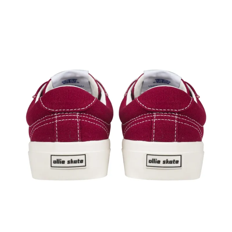 Ollieskate Durable Lightweight And Breathable Low Top Couple Skateboard Shoes Unisex Burgundy-3