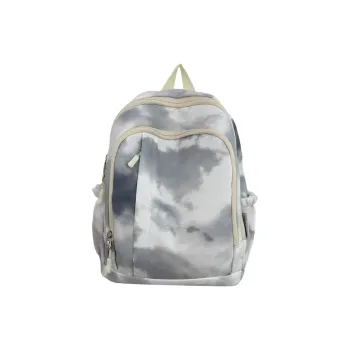 MOK Nylon Fabric Backpack Regular Unisex Gray/Purple/Yellow/Blue/Pink