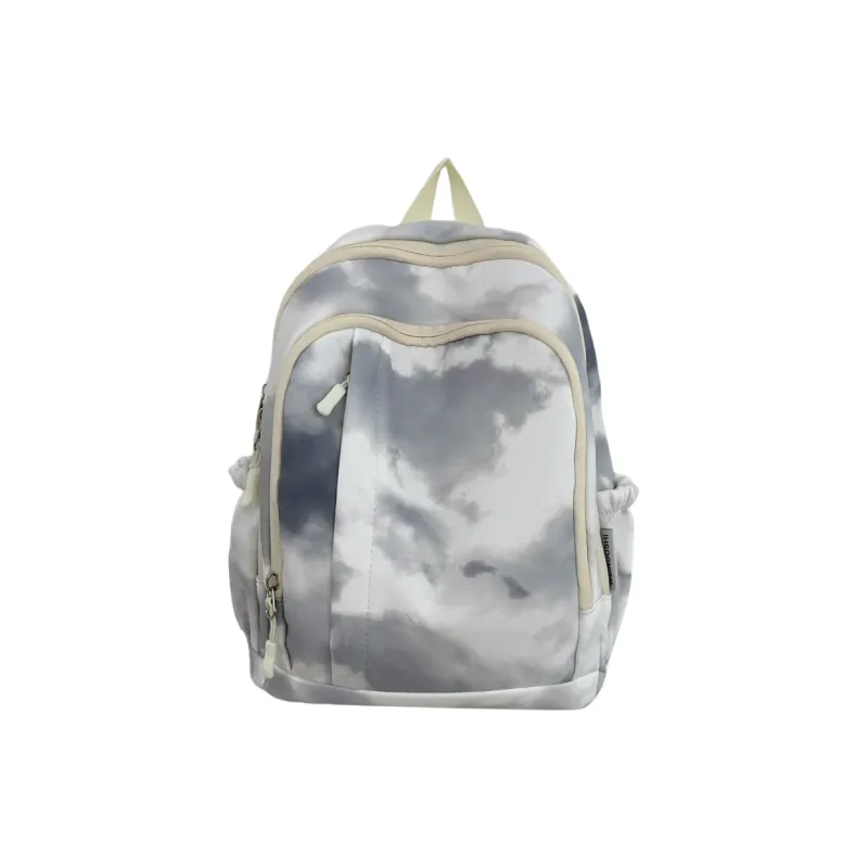 MOK Nylon Fabric Backpack Regular Unisex Gray/Purple/Yellow/Blue/Pink-0