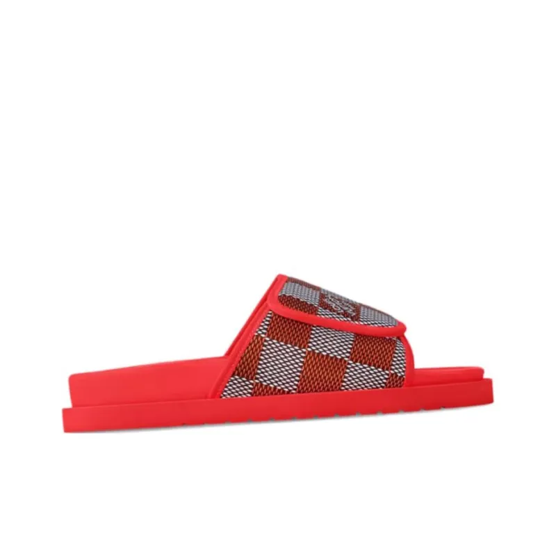 LOUIS VUITTON Miami Slip Resistant Quick Dry Slide Slippers Men's Red-1