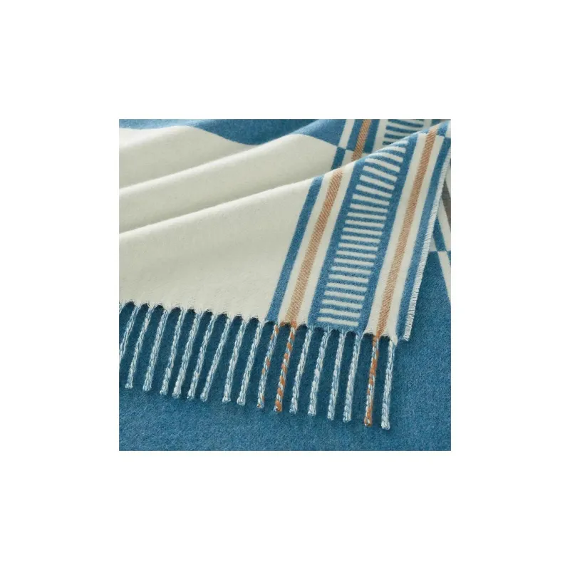HERMES Shawls Unisex Blue White-1