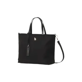 HAZZYS Fabric Tote Bag Shopping Bag Handbag Medium Size Women's Solid Color