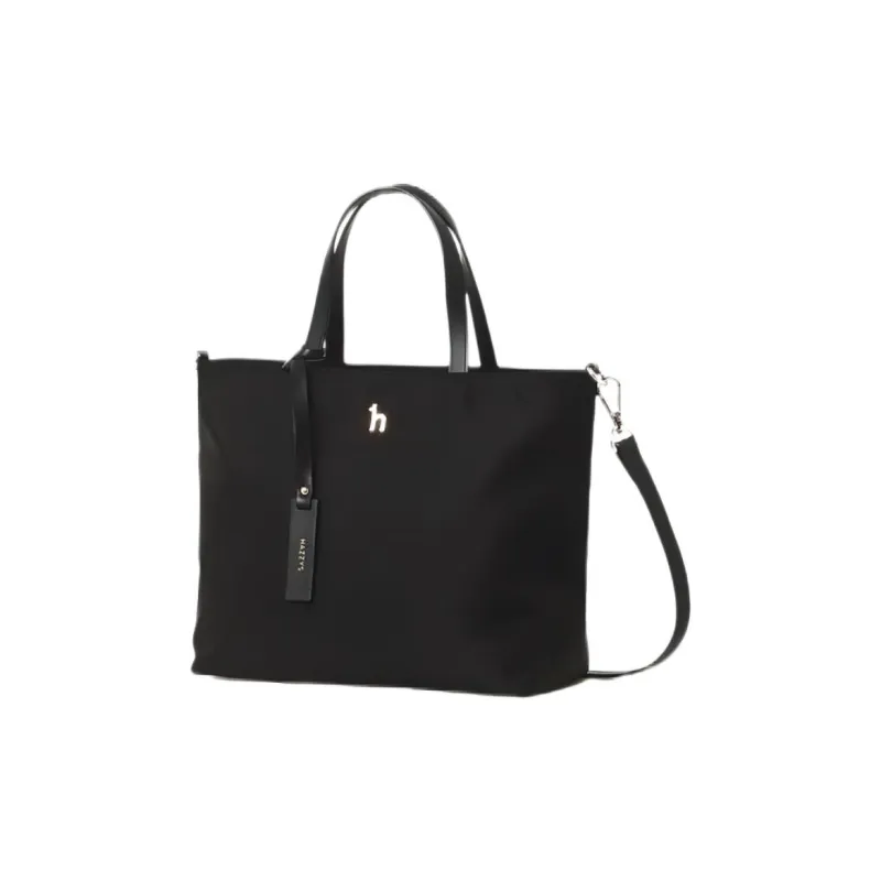 HAZZYS Fabric Tote Bag Shopping Bag Handbag Medium Size Women's Solid Color-0