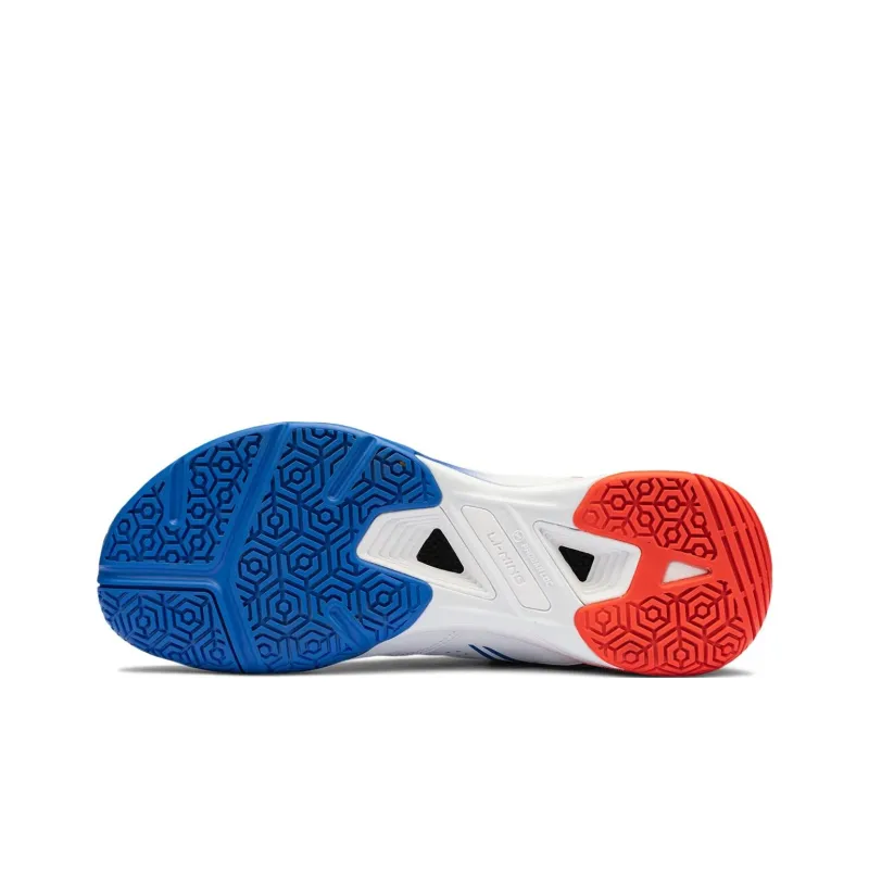 LiNing Durable Breathable Low Top Badminton Shoes Unisex White Red Blue-5