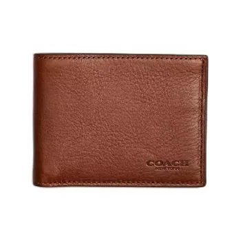 COACH Slim Wallet Leather Wallet Mini Men's Brown