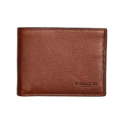 COACH Slim Wallet Leather Wallet Mini Men's Brown