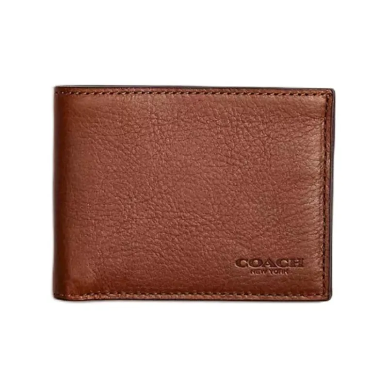 COACH Slim Wallet Leather Wallet Mini Men's Brown-0