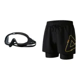 Black Gold+Black Swim Goggles-Two-Piece Set