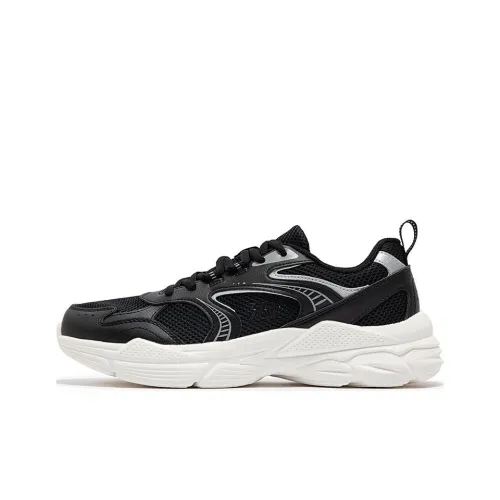 361° Slip-Resistant Breathable Lightweight Low-Top Casual Shoes Men's Black Silver