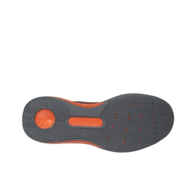 Under Armour Rocket3 Anti Slip Wear Resistant Mid Top Basketball Shoes Men's Orange Blue-3