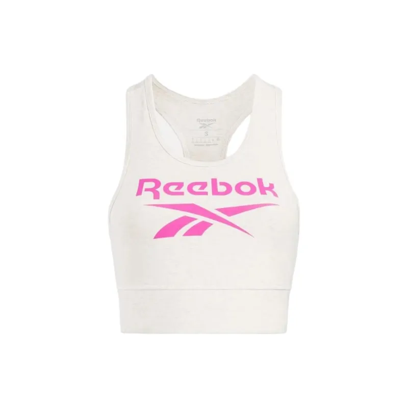 Reebok Identity Big Logo Bralette Bra Women's Gray White-0