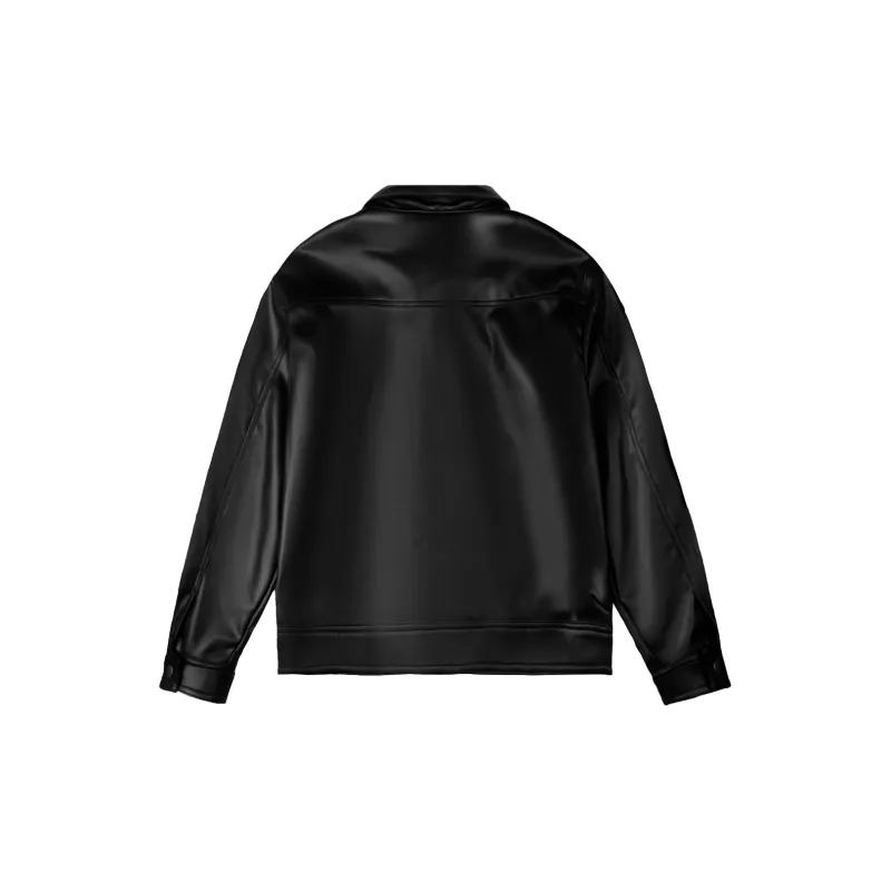 WILD LEADER Leather Jacket Men's Black-1