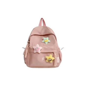 NOMK Nylon Backpack Backpack Backpack Handbag Women's Pink/Black/Green/White/Beige Yellow