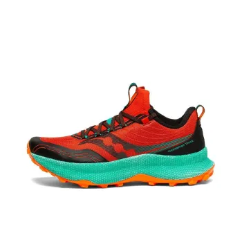 Saucony Endorphin Trail Anti-Slip Wear-Resistant Low-Top Shoes Men's Orange Green