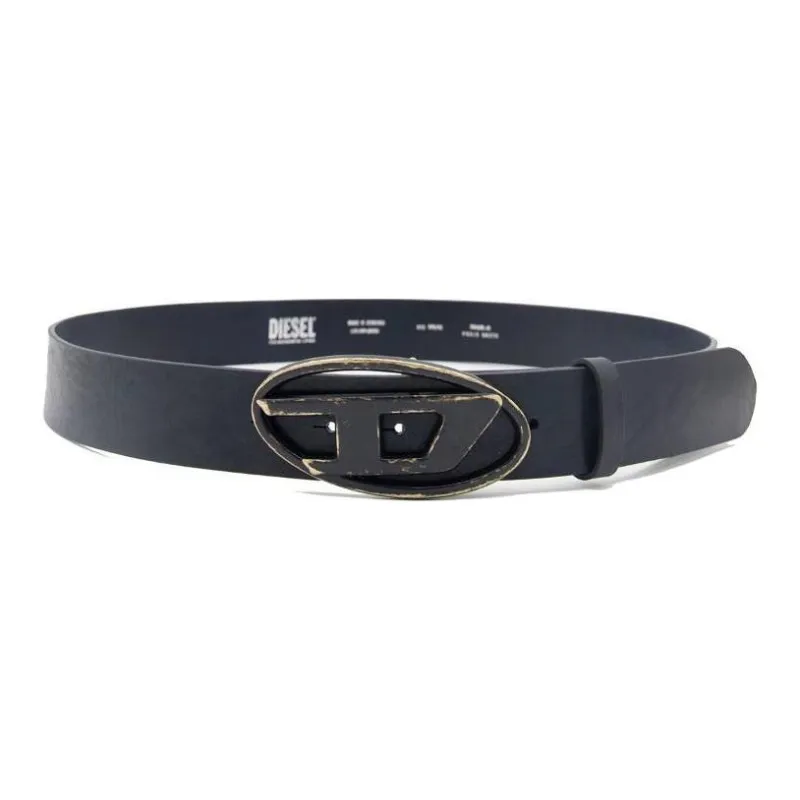 DIESEL Logo Plaque Buckle Belt-0