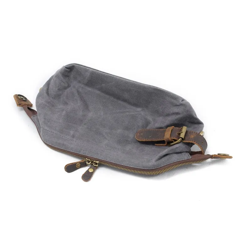 TTaG．baG Cow Leather Canvas Bag Toiletry Bag Regular Unisex Black/Dark Gray/Khaki/Army Green-6