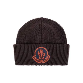Moncler Logo Patch Ribbed Beanie