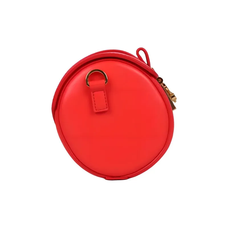 MCM Leather Cylinder Bag, Shoulder Bag, Crossbody Bag Small Size Women's Red-3