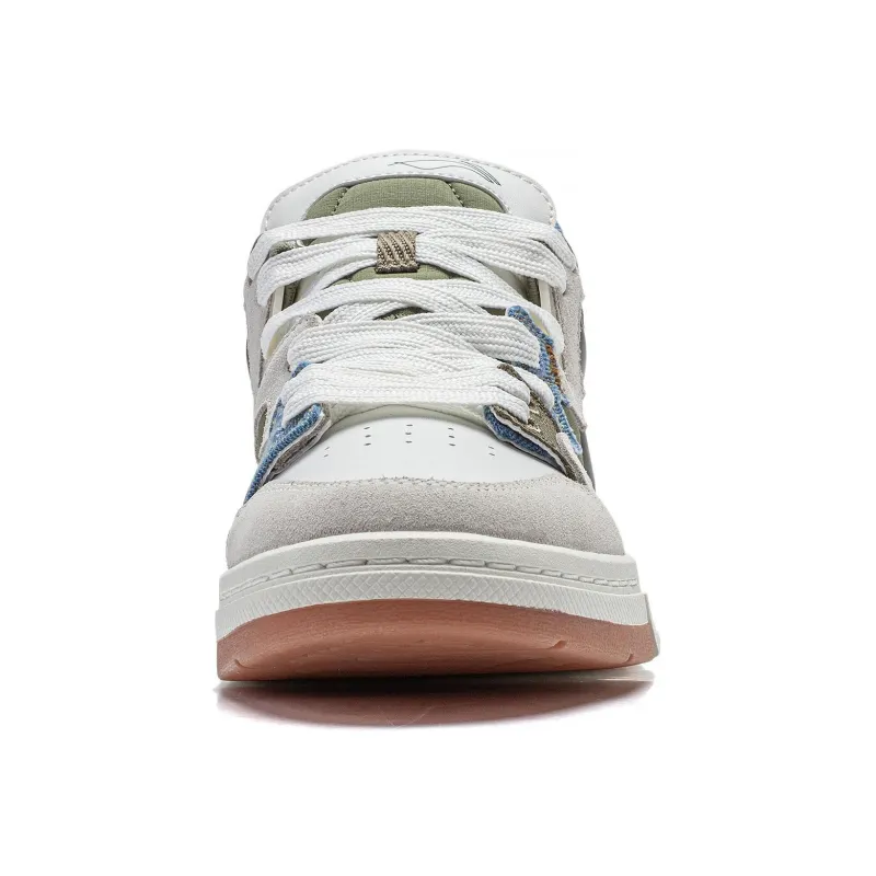 LiNing Wei Wu PRO PRO Non slip Lightweight Low Top Skateboard Shoes Men's White Green-4