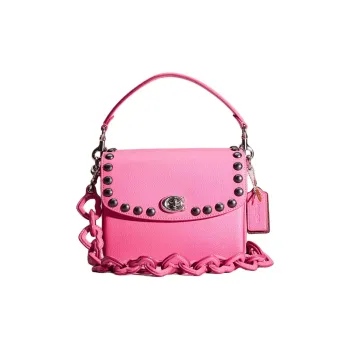 COACH Cassie Pebbled Leather Shoulder Bag Crossbody Bag Small Size Unisex Pink