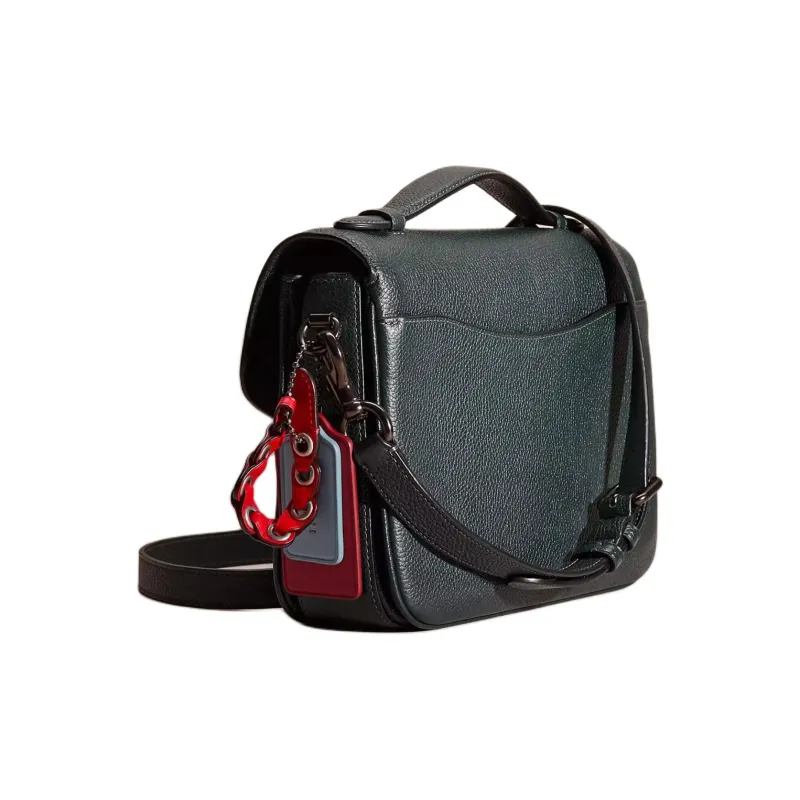 COACH Cassie Pebbled Leather Shoulder Bag Crossbody Bag Medium Size Women's Tin Alloy With Pine Green-1