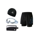 Black Blue+White/Blue+Swimming Cap+Swim Bag-Four-Piece Set