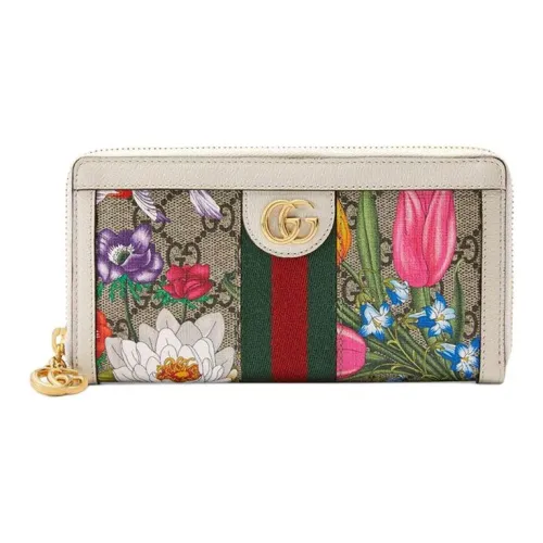 GUCCI Ophidia Canvas With Leather Wallets With Money Clip Women's Ebony/White/Multicolor