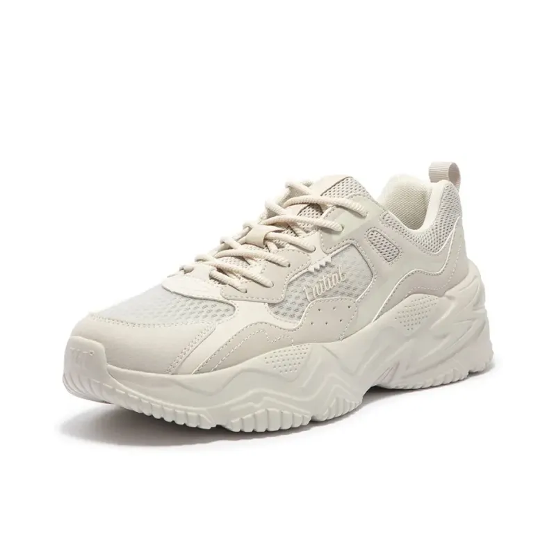 361° Breathable Height Increase Low Top Chunky Sneakers Men's Gray Beige-1