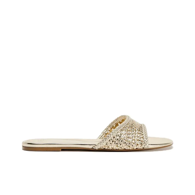 ZARA PU Polyurethane Quiet Slip Resistant Slide Slippers Women's Gold-1