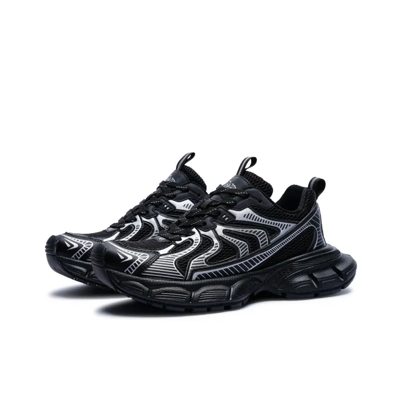 BASLS Chunky Sneakers Unisex Low Top Ecru/Blue/Black-13
