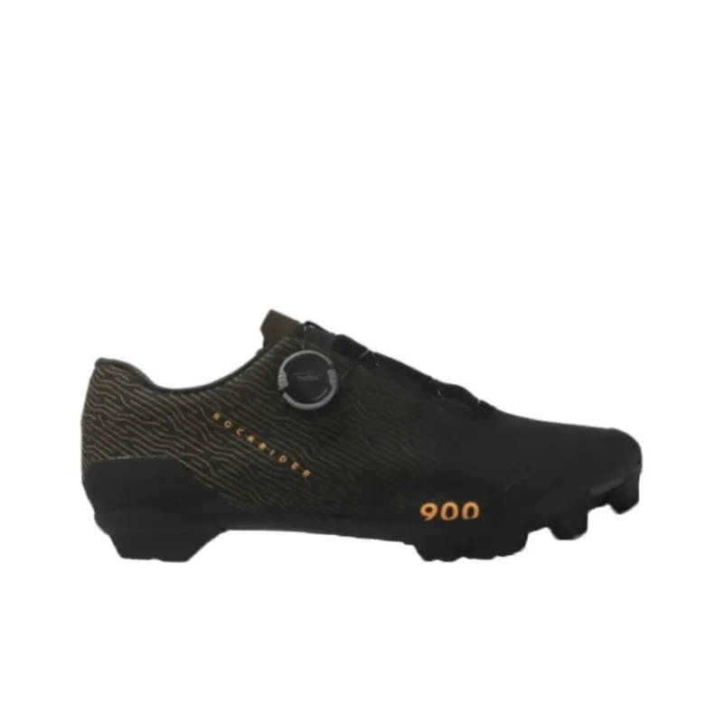 DECATHLON Cushioning Wear Resistant Low Top Cycling Shoes Men's Black Orange-1