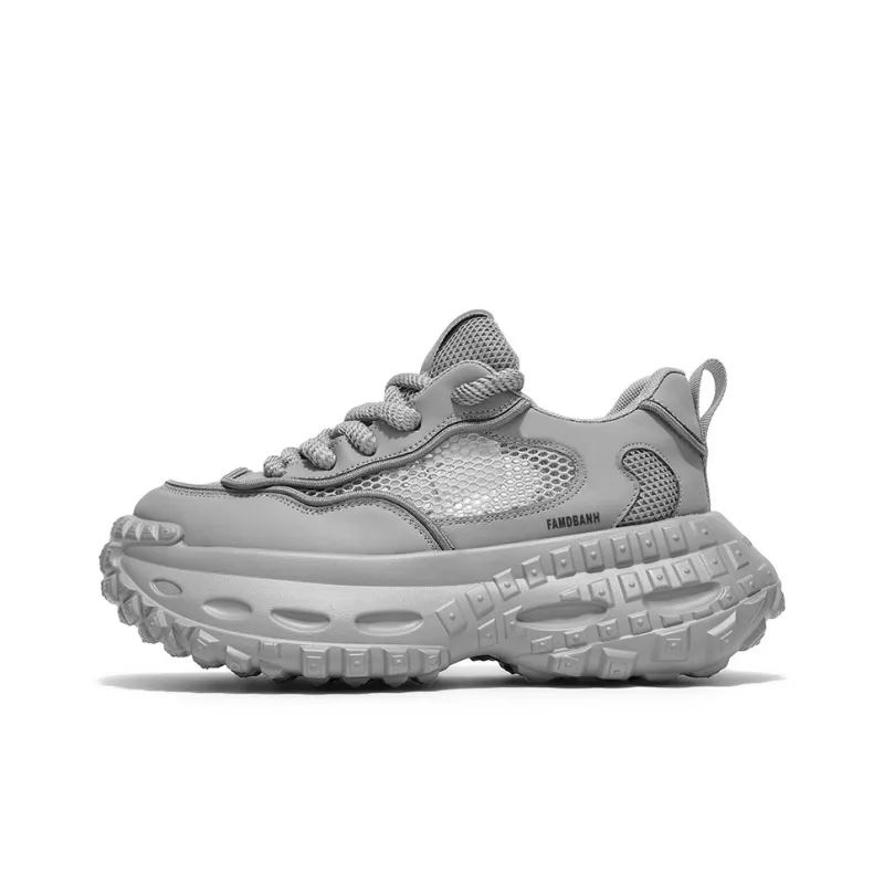 Van Ban Cushioned Slip-Resistant Breathable Height Increasing Low-Top Chunky Sneakers Men's-5