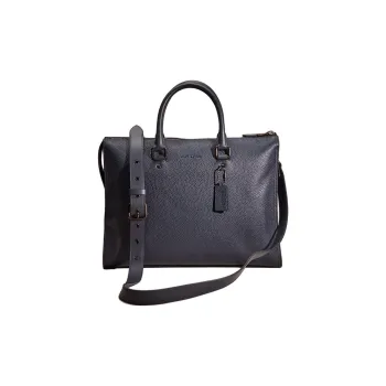 COACH Gotham Pebbled Leather Shoulder Bag Crossbody Bag Handbag Large Size Unisex Midnight Navy Matte Black Copper
