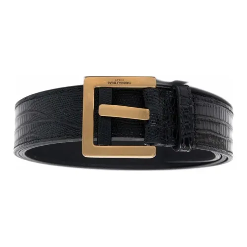 SAINT LAURENT Engraved-logo Buckle Belt