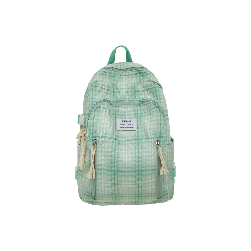MOK Cotton Linen Blend Backpack Unisex Ecru/Gray/Black/Green-7