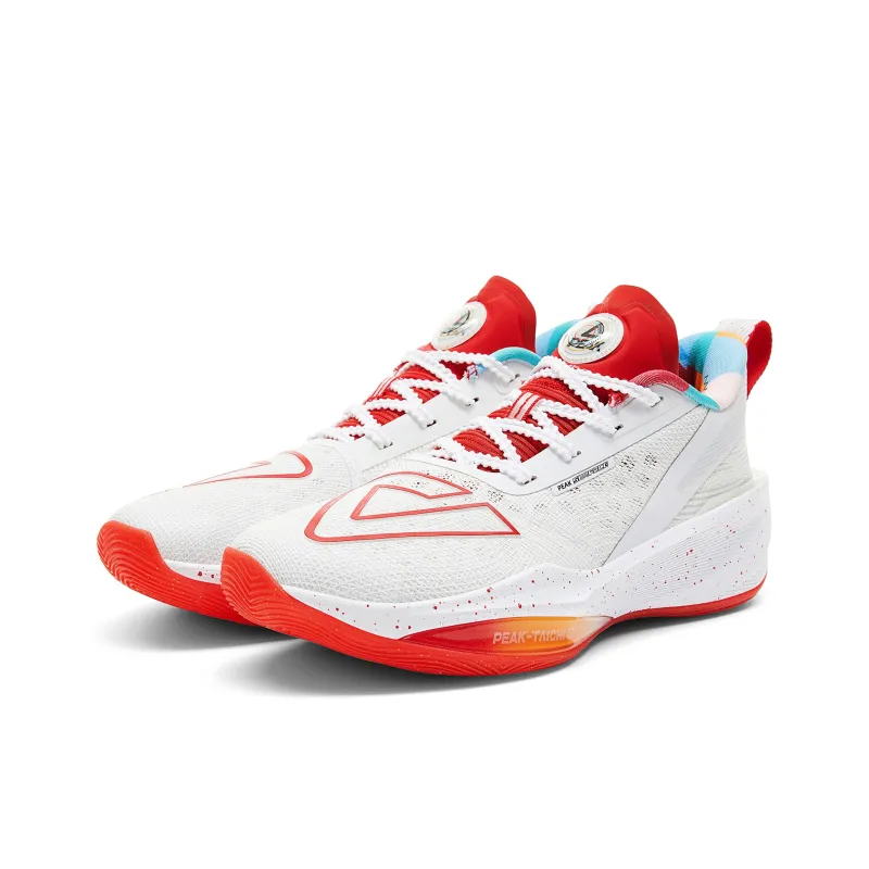 PEAK Cushioning Anti Slip And Wear Resistant Rebound Anti Twist Low Top Basketball Shoes Men's Baymax Red-2