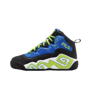 FILA Mashburn Anti Slip Wear Resistant High Top Basketball Shoes Unisex Blue Black