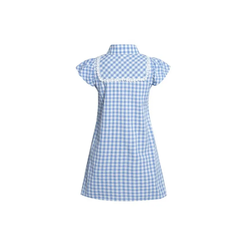 SKYA Short Sleeved Dress Women's Blue-1