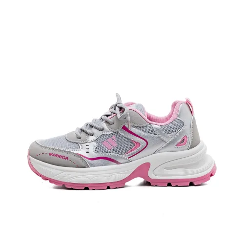 WARRIOR Chunky Sneakers Women's Low-Top Silver Pink